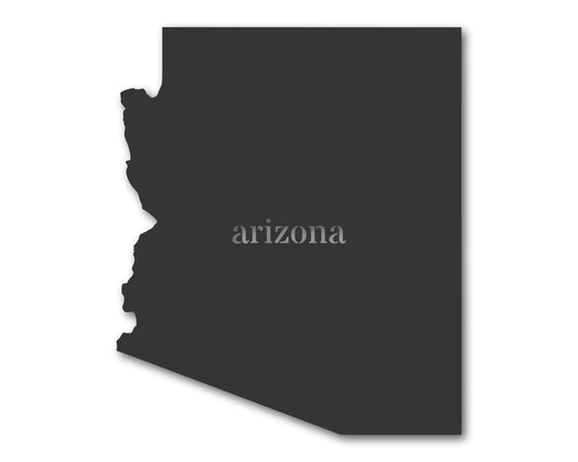 Metal Arizona Wall Art - Custom Metal US State Sign - 20+ Color Options