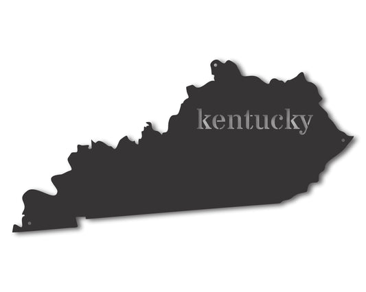 Metal Kentucky Wall Art - Custom Metal US State Sign - 20+ Color Options