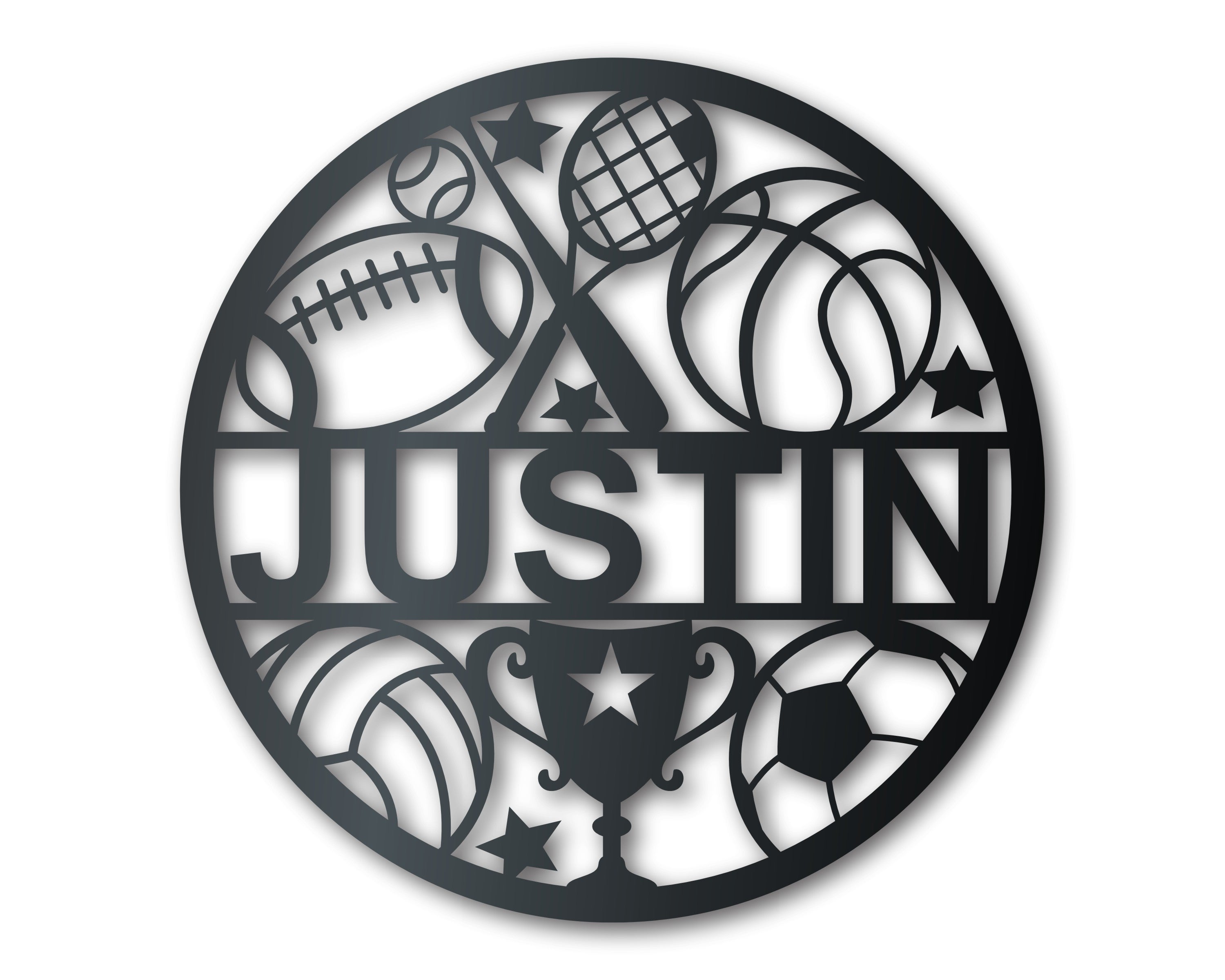 Sports Sign Custom Metal Sports Sign - 24 Hour Crafts, 20+ Color Options – 24HourDecor