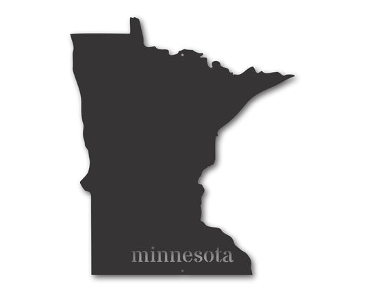 Metal Minnesota Wall Art - Custom Metal US State Sign - 20+ Color Options