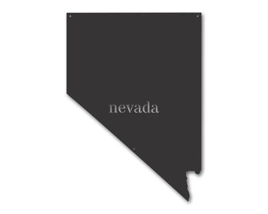 Metal Nevada Wall Art - Custom Metal US State Sign - 20+ Color Options