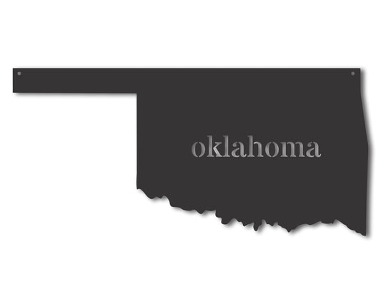 Metal Oklahoma Wall Art - Custom Metal US State Sign - 20+ Color Options
