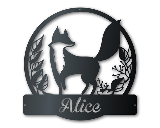 Custom Metal Woodland Fox Wall Art - 14 Color Options